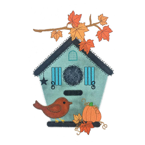 GO! Fall Bird and Birdhouse Embroidery Pattern by V-Stitch Designs