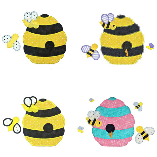 GO! Bee and Beehive Set Embroidery Patterns by V-Stitch Designs