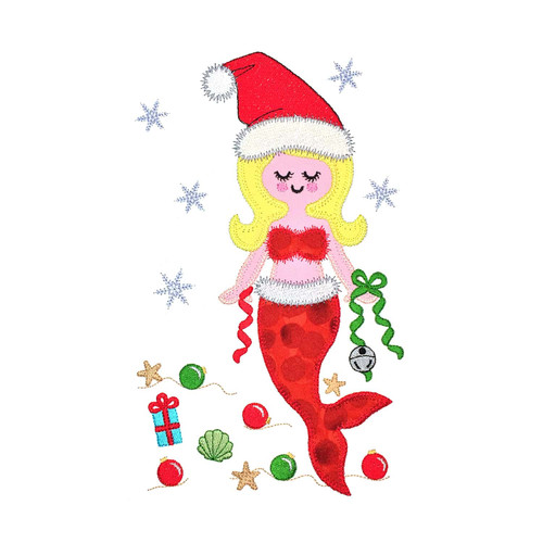 GO! Christmas Mermaid Embroidery Pattern by V-Stitch Designs