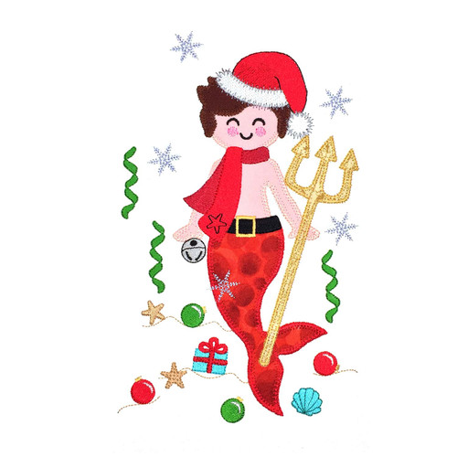 GO! Christmas Merman Embroidery Pattern by V-Stitch Designs