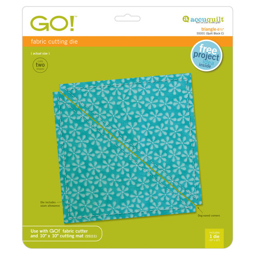 GO! Half Square-6" Finished Triangle (Triangle--6 1/2") (AQ55001)