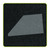 Fabric cutter blade with a distinct geometric shape on a textured surface.