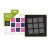 Fabric cutting die set featuring square shapes by AccuQuilt.
