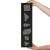 Sewing pattern templates displayed on a black rectangular board.
