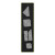 Sewing pattern templates in various shapes on a dark fabric background.