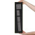 Hands holding a black fabric sample with marked sections A to D.