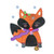 GO! Fox Catching Snowflakes Embroidery Pattern by V-Stitch Designs