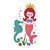 GO! Mermaid Queen and Seahorse Embroidery Pattern by V-Stitch Designs