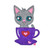 GO! Sweet Tea Kitten Embroidery Pattern by V-Stitch Design