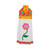 Colorful fabric towel with floral design and yellow and pink decorative trim.