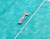 Piping foot on blue fabric with cording - Husqvarna Viking sewing accessory