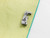 Yarn application foot on lime green fabric with blue overlocking - Husqvarna Viking