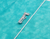 Piping foot on blue fabric with cording - Husqvarna Viking sewing accessory