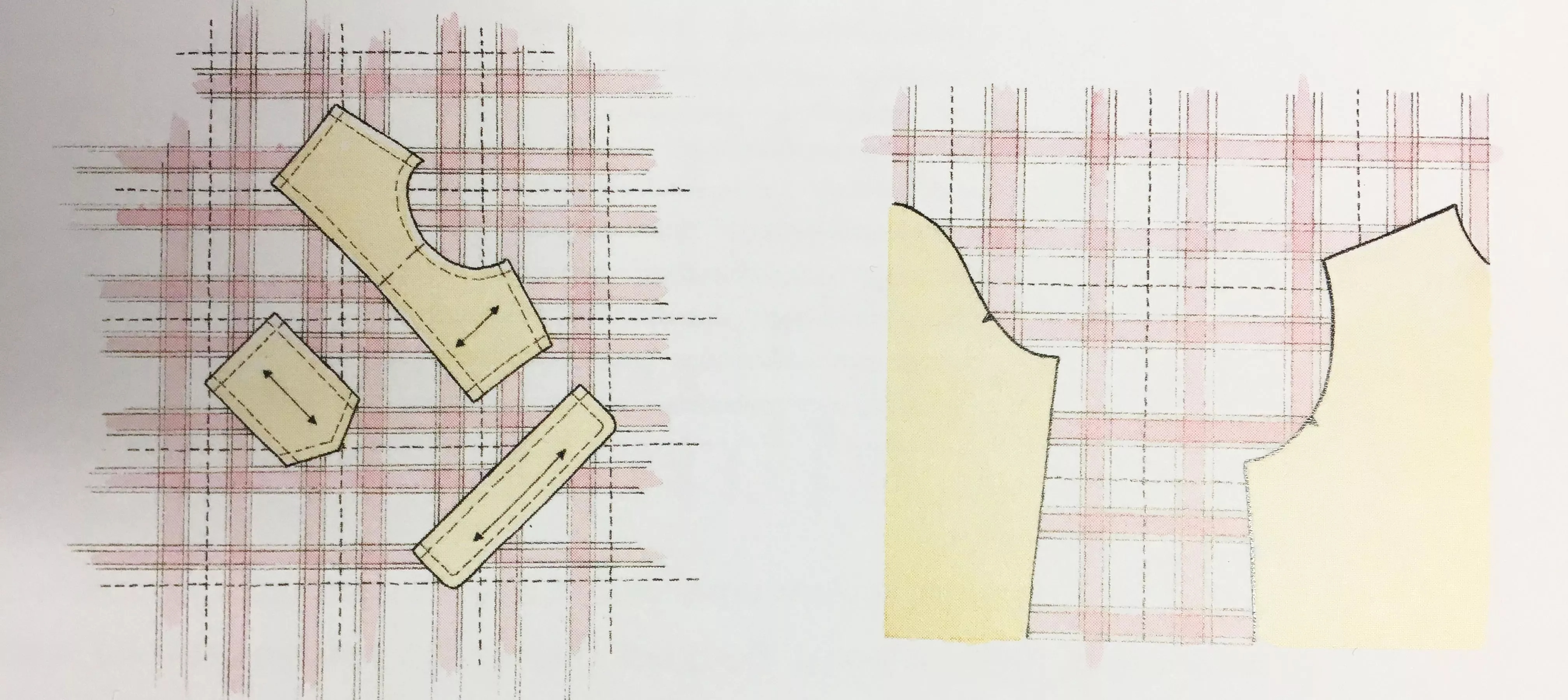 Sewing Striped, plaid and print fabrics. diagram 3