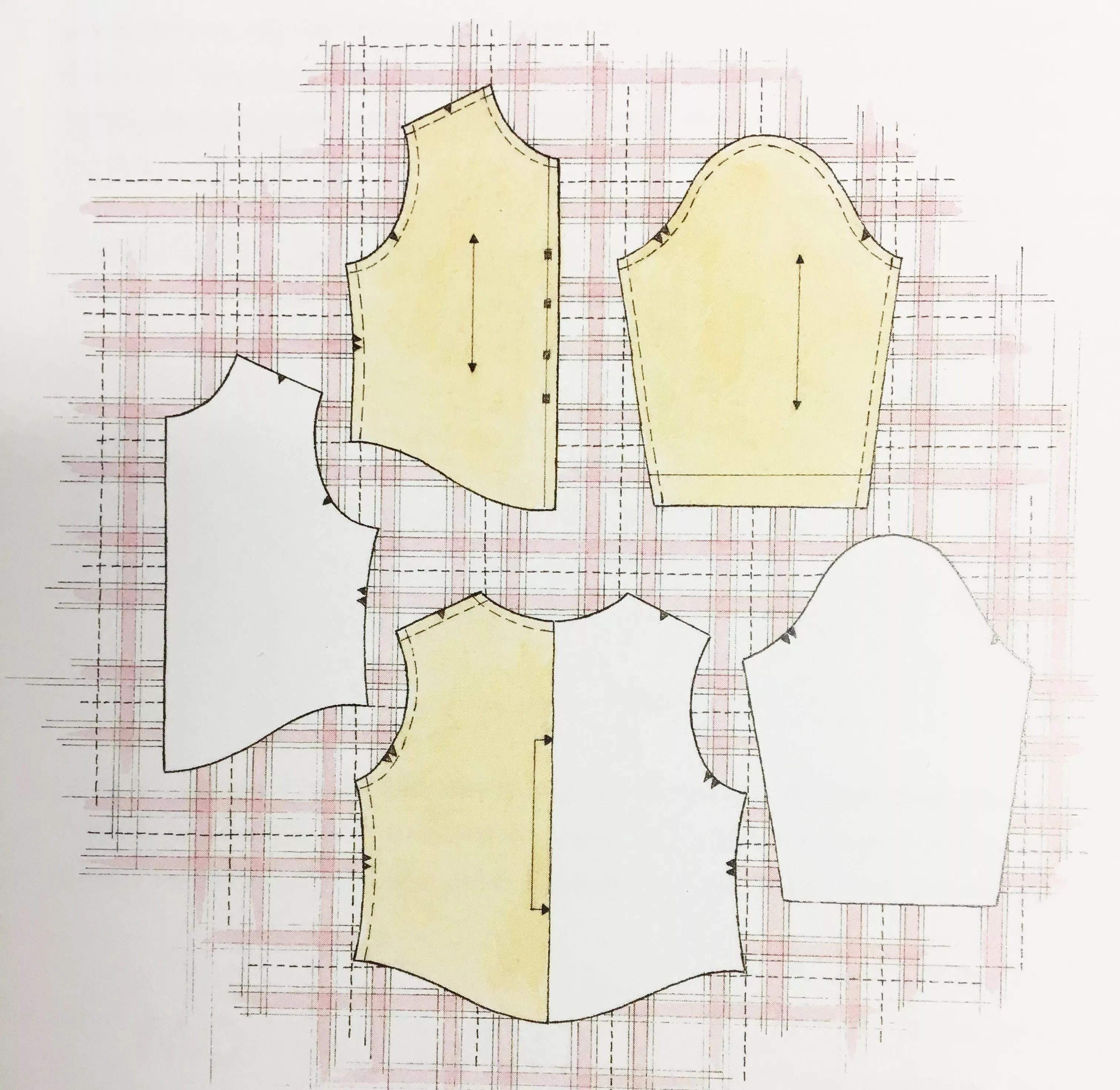 Sewing Striped, plaid and print fabrics. Diagram 2