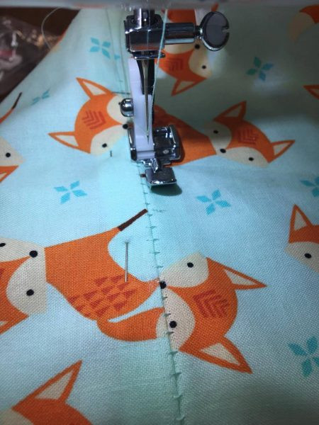 What the Fox Cushion Cover Sewing Zipper in place