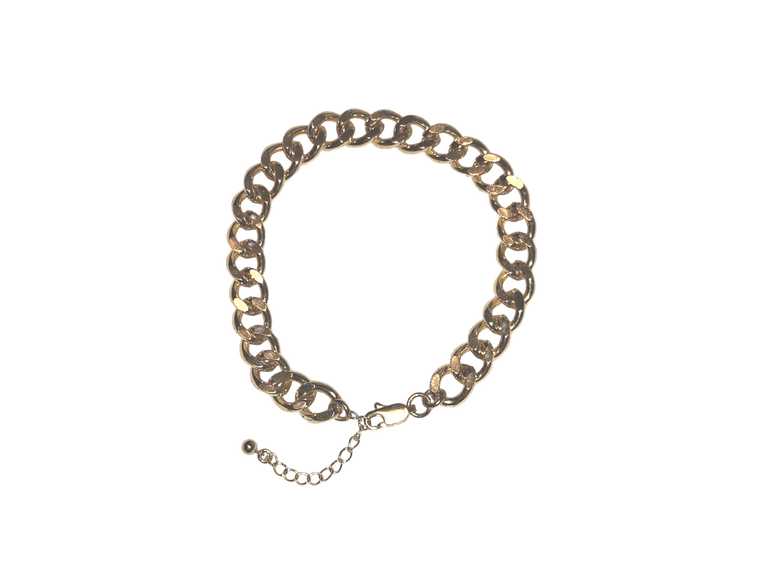 Cuban Diamond cut oval 14k gold bracelet