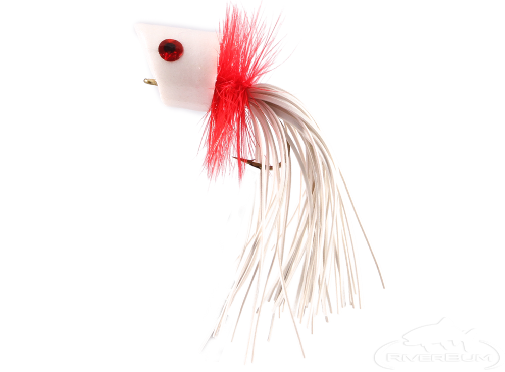 Panfish Popper, Foam, White/Red