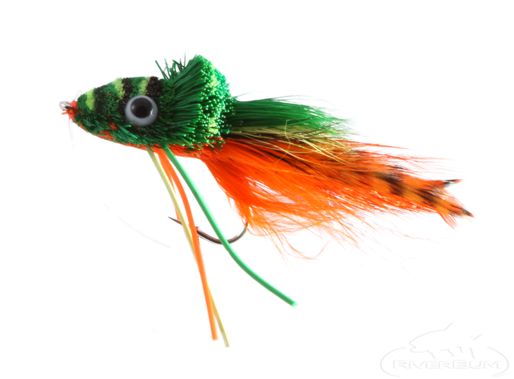 Frog, Swimming, Orange Belly - Bass Fly Pattern