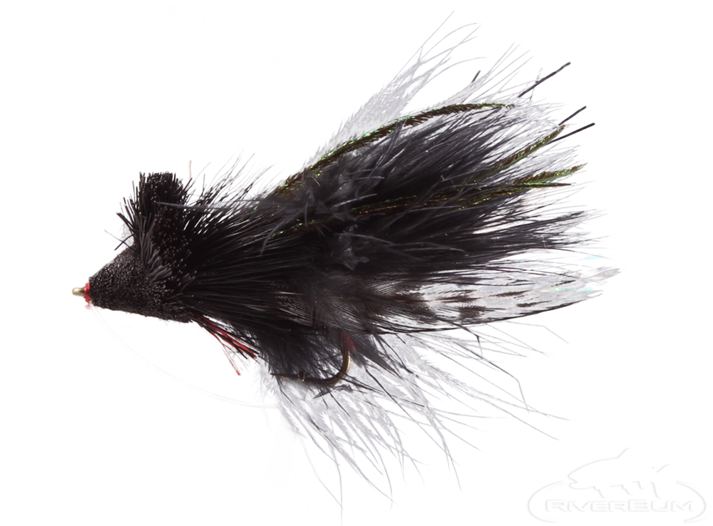 Diver, Deer Hair, Black - Bass Fly Pattern