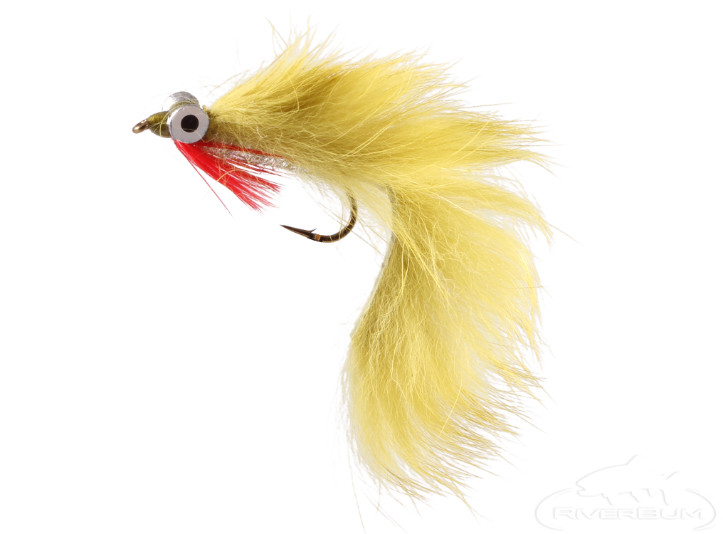Zonker, Lead Eye, Silver-Light Olive - Bass Fly | RiverBum.com
