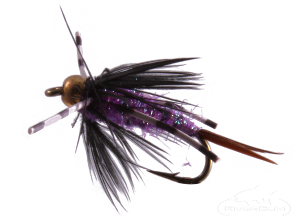 batman fishing lure Batman Nymph Purple, Bead Head