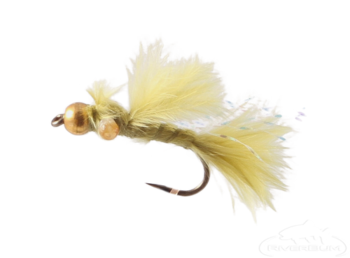 Marabou Damselfly Nymph, Bead Head, Light Olive