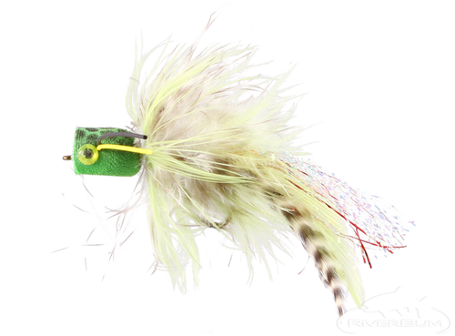 Bass Popper, Deer Hair, Black-Red - Bass Flies