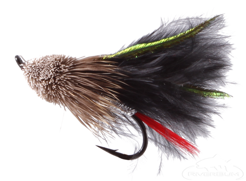 Muddler Minnow, Marabou, Black, Salmon Hook