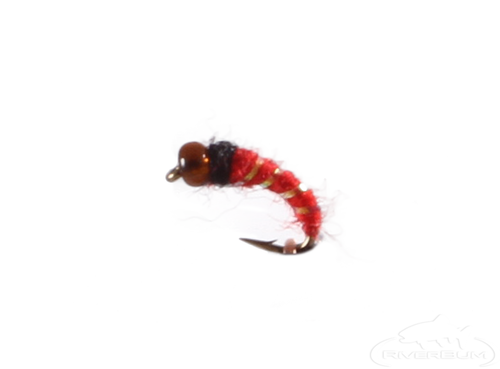 Zebra Midge, Maroon, Glass Bead