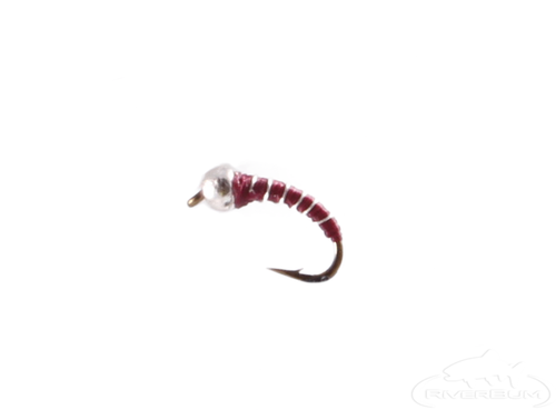 Zebra Midge, Maroon, Glass Bead