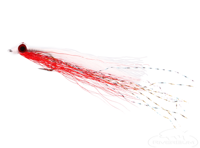 6x Fly Fishing Flies – Clouser Minnow Red & White (for Redfish, Trout, Bass, Flounder)