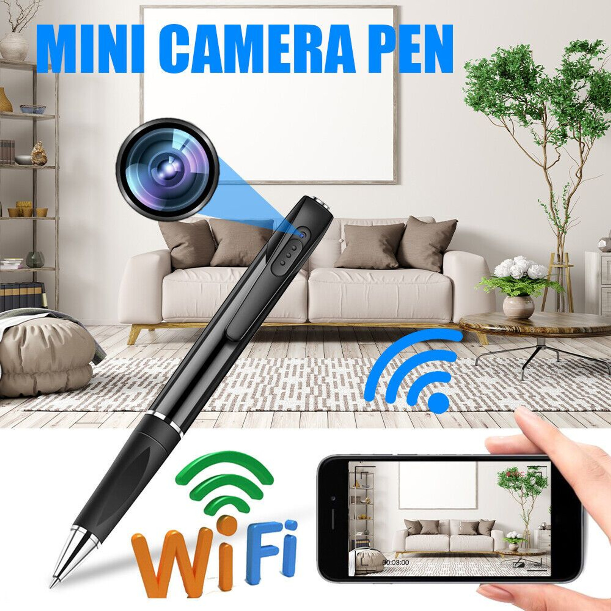 PENCAM-Mini HD Video Recorder, Mini Camera Small Pocket Pen Record Full HD  1080P