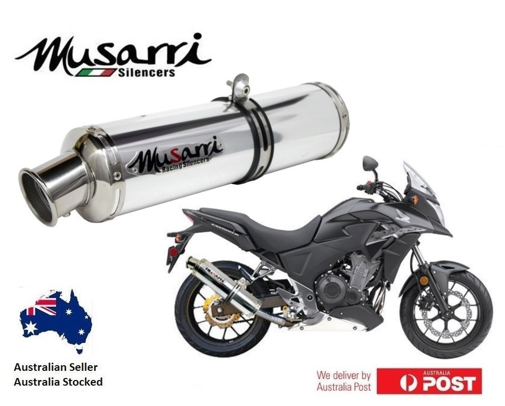 CB-500X 2013-2015 Musarri Slip On Exhaust - Polished Aluminium - product photo
