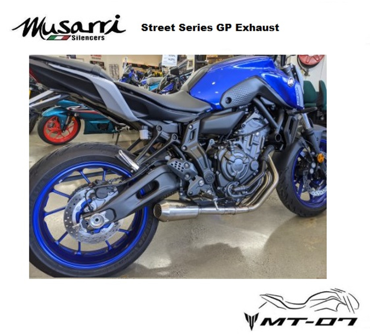 MT 07 2014-2020  Musarri Street Series GP Full System Exhaust - Stainless