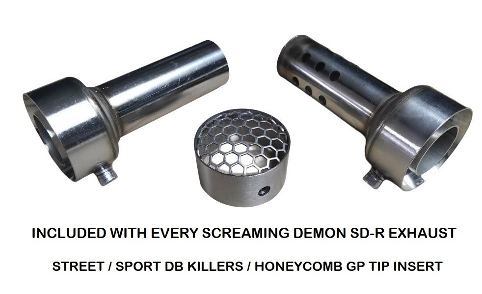 Yamaha YZFR1 R1 2002-2003 Screaming Demon Black Oval slip on Exhaust - product photo