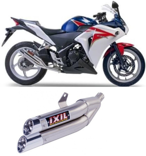 Honda CBR250R 2011-2012-2013 Slip on IXIL L3X STAINLESS Dual outlet Exhaust - product photo 1