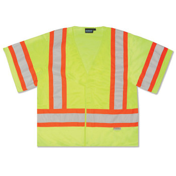 14613 ERB S682P Class 3 Mesh Hi Viz Lime Contrasting Trim 3X Safety Apparel - Aware Wear & Hi Viz Ts