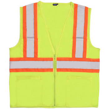 61816 ERB S383P Class 2 Mesh Hi Viz Lime Contrasting Trim Large Safety Apparel - Aware Wear & Hi Viz Ts