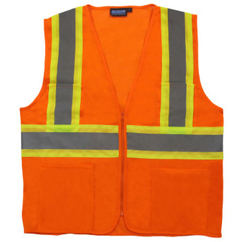 61828 ERB S383P Class 2 Mesh Hi Viz Orange Contrasting Trim 4X Safety Apparel - Aware Wear & Hi Viz Ts