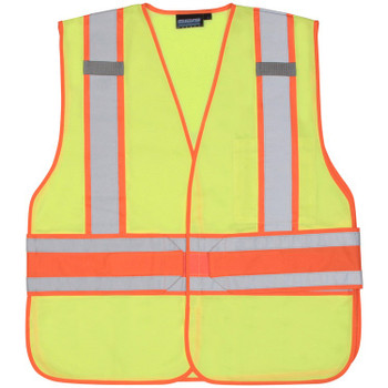 61859 ERB S156 Class 2 Tricot front, Mesh back Hi Viz Lime OSFM Safety Apparel - Aware Wear & Hi Viz Ts