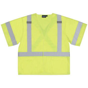 61907 ERB S601 Class 3 X-Back Hi Viz Lime 5X Safety Apparel - Aware Wear & Hi Viz Ts