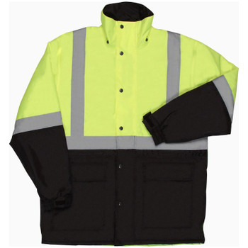 62014 ERB W144 Class 2 Parka Hi Viz Lime Medium Safety Apparel - Aware Wear Cold Weather Wear