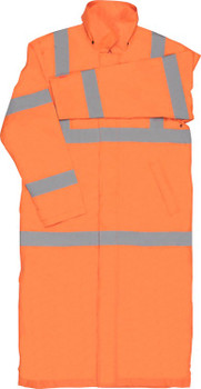 62036 ERB S163 Class 3 Long Rain Coat Hi Viz Orange Large Safety Apparel - Aware Wear & Hi Viz Ts