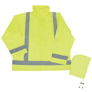 63011 ERB S373D Class 3 Lightweight Oversized Raincoat Hi Viz Orange M L Safety Apparel - Aware Wear & Hi Viz Ts