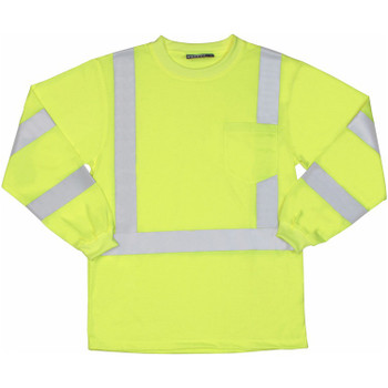 62122 ERB 9802S Class 3 Long Sleeve Hi Viz Lime Medium Safety Apparel - Aware Wear & Hi Viz Ts