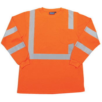 62129 ERB 9802S Class 3 Long Sleeve Hi Viz Orange Medium Safety Apparel - Aware Wear & Hi Viz Ts