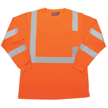 62130 ERB 9802S Class 3 Long Sleeve Hi Viz Orange Large Safety Apparel - Aware Wear & Hi Viz Ts
