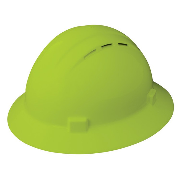 19430 ERB Americana Full Brim Vent Mega Ratchet Hi-Viz Lime hard hats