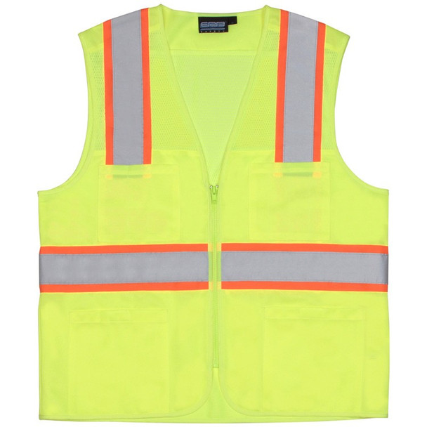 61831 ERB S149 Class 2 Mesh Hi Viz Lime Contrasting Trim Surveyor Medium Safety Apparel - Aware Wear & Hi Viz Ts